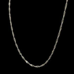 Vintage Italian Sterling Silver Necklace Twisted Chain Link 18" 925 Italy 4.8g